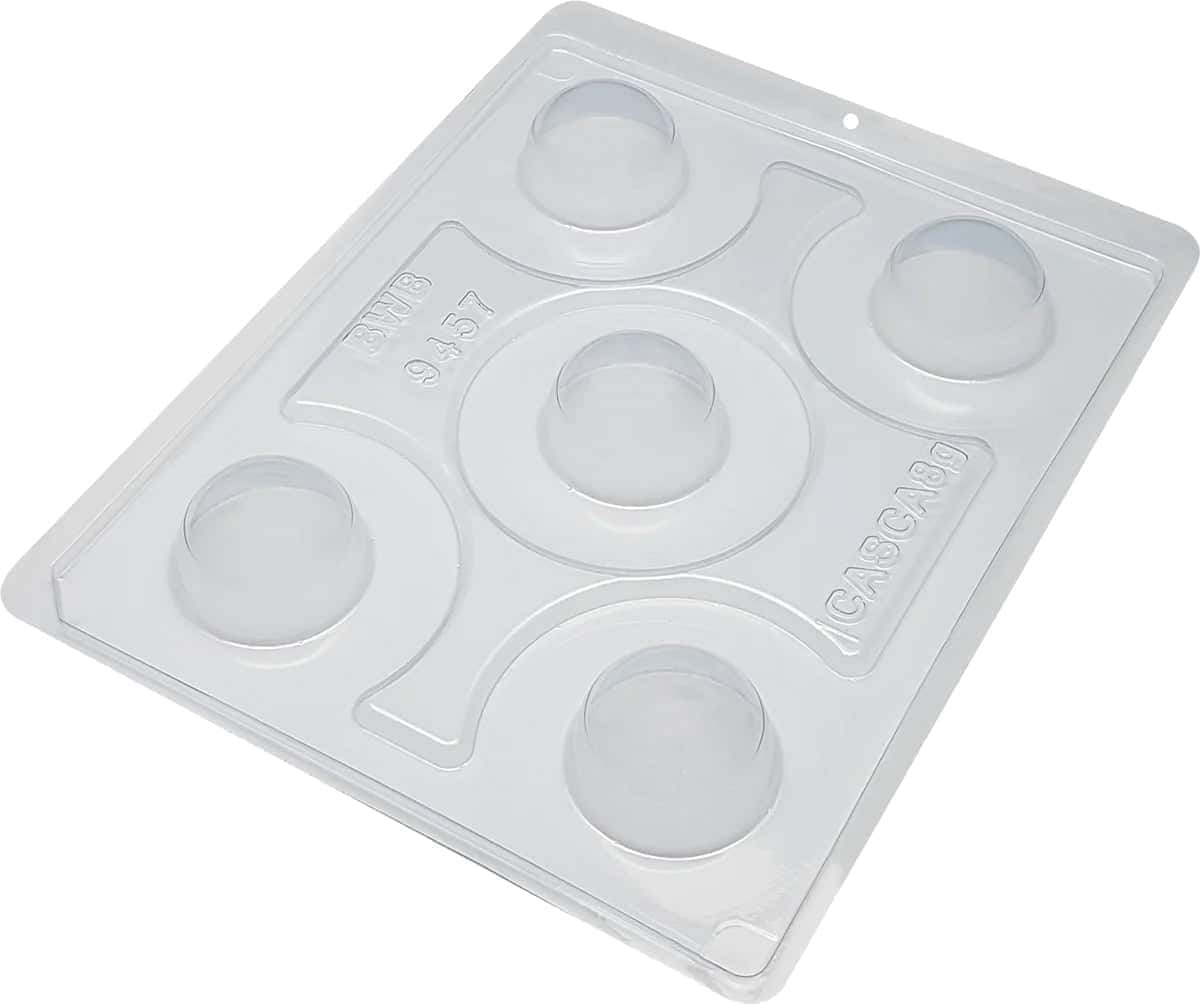 3-Part Chocolate Mold Spheres 4 cm