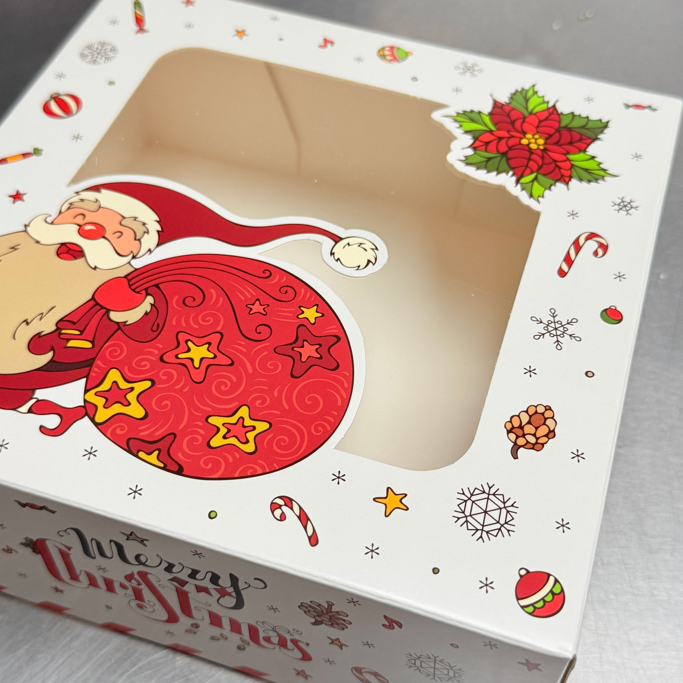 Christmas Box with Window Santa Claus