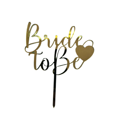 Topper Cake "Bride to Be" Gold Mirror
