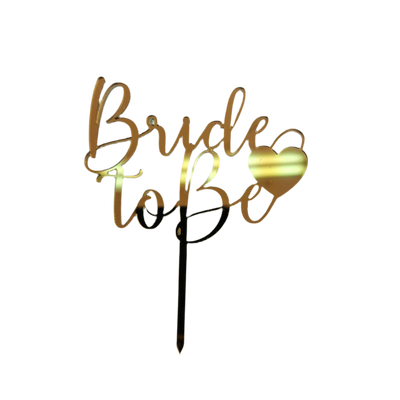 Topper Cake "Bride to Be" Gold Mirror