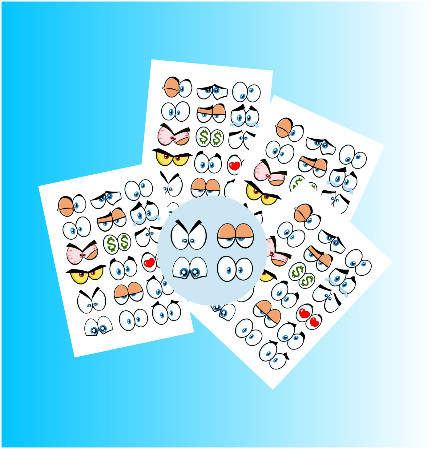 Edible wafer paper designs Round edible eyes