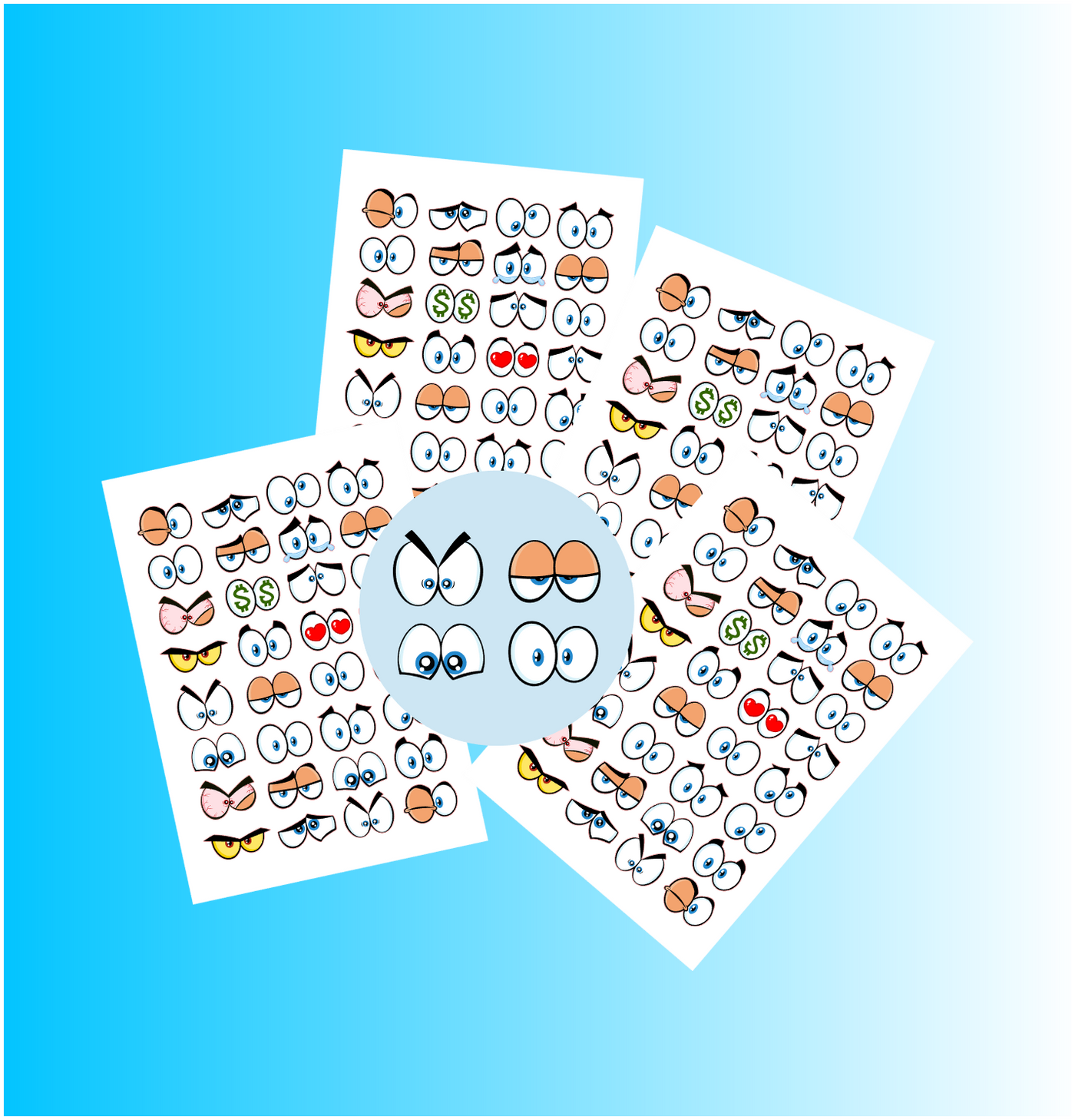 Edible wafer paper designs Round edible eyes