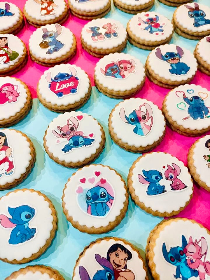 Edible wafer paper designs set Stitch and Angel 19 pcs.