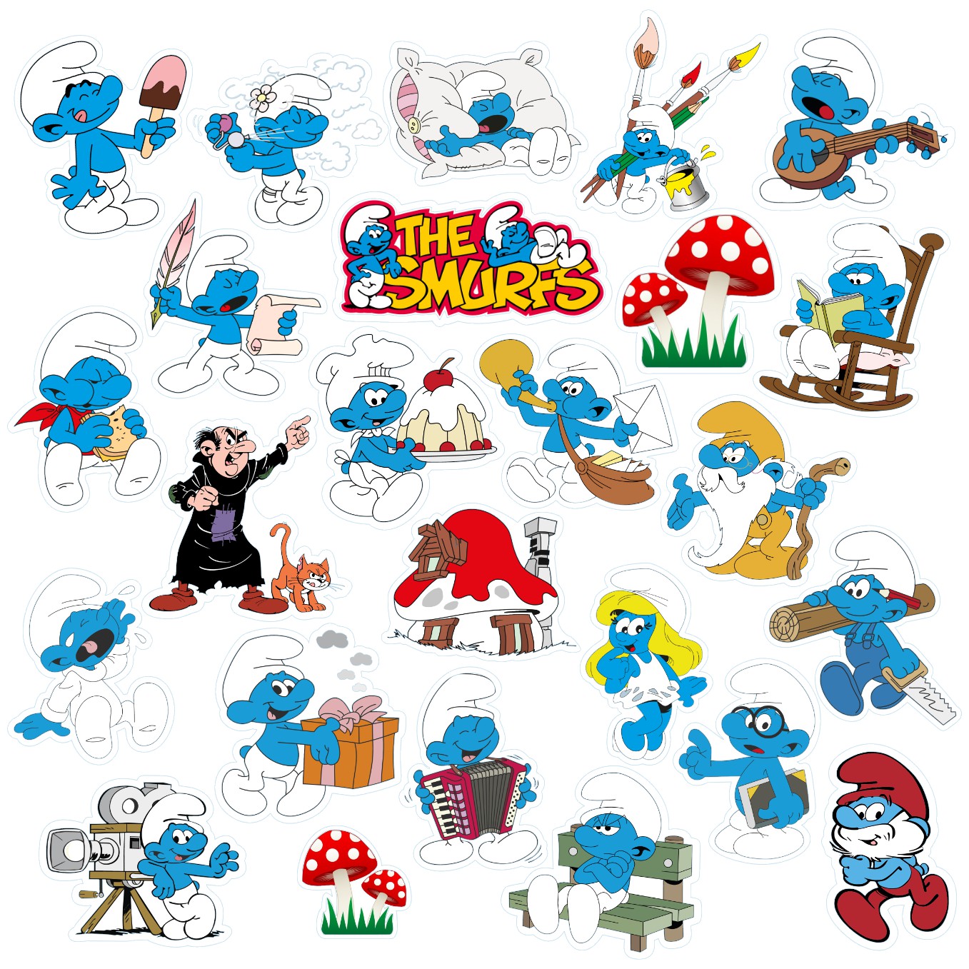 Edible wafer paper designs set Baby Shark 31 pcs.