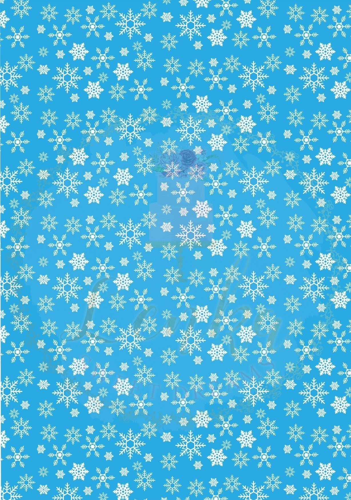 Εκτυπωμένο φύλλο για μαρεγκάκια Snowflakes - Made by Lenka Sweet Dreams - Lenka Sweet Dreams