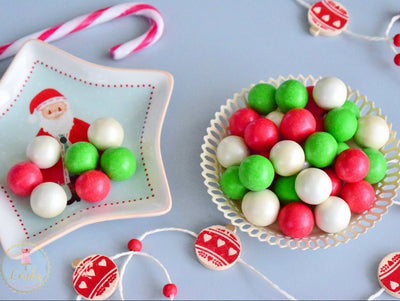 Κόκκινες, πράσινες και λευκές περλέ XL πέρλες με σοκολάτα 80 γρ - Lenka Sweet Dreams - Lenka Sweet Dreams