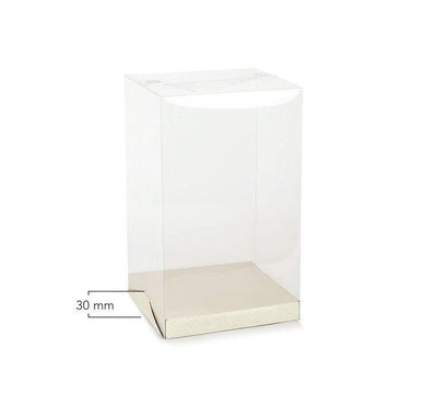 Κουτί διάφανο με βάση λευκό δέρμα 25x25x40 εκ - Lenka Sweet Dreams - Lenka Sweet Dreams