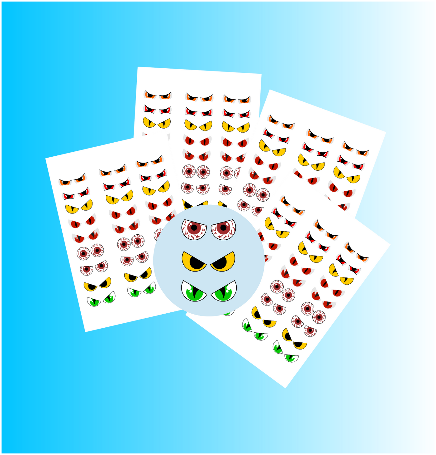 Edible wafer paper designs Round edible eyes