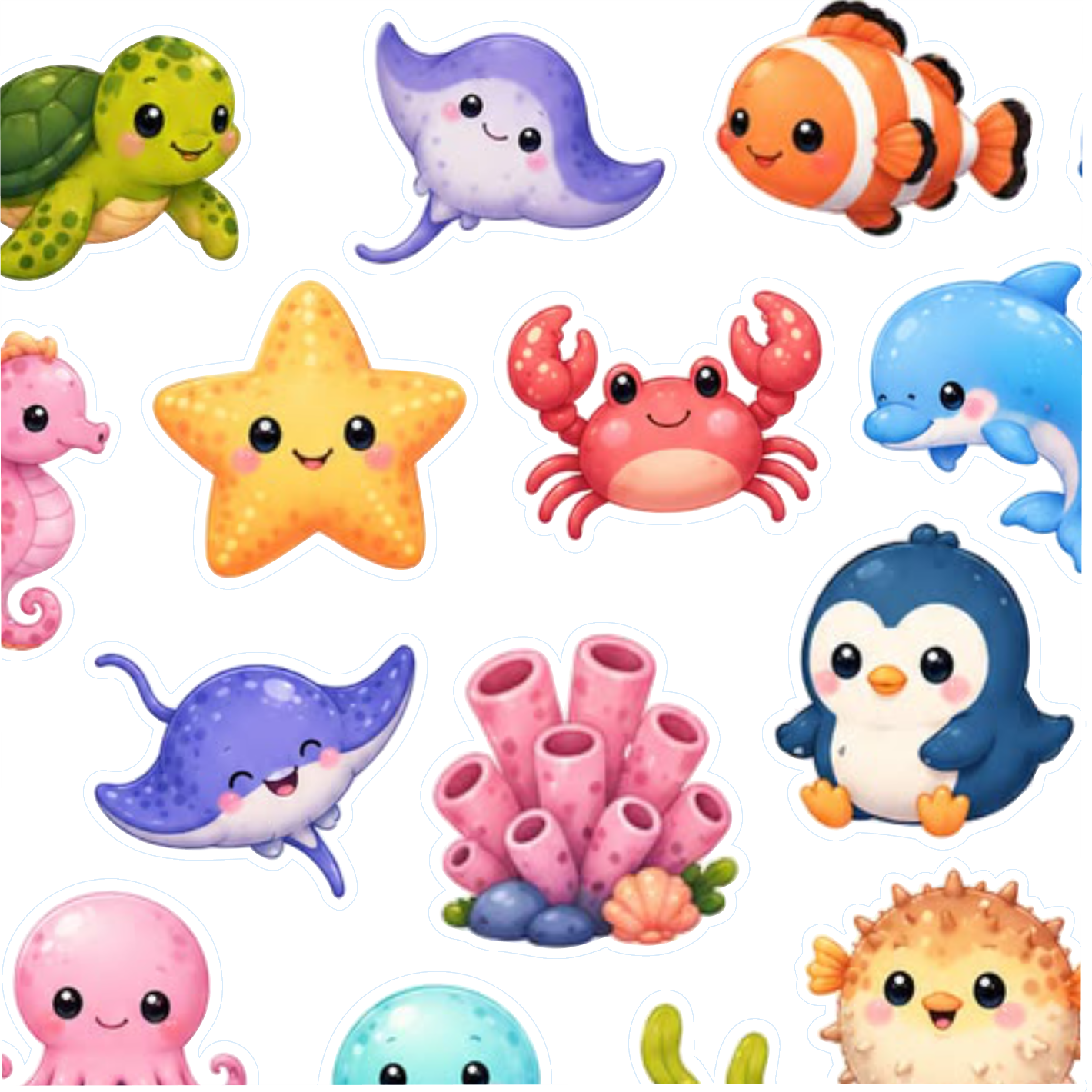 Edible wafer paper designs Mermaids Set 2, 26 pcs.