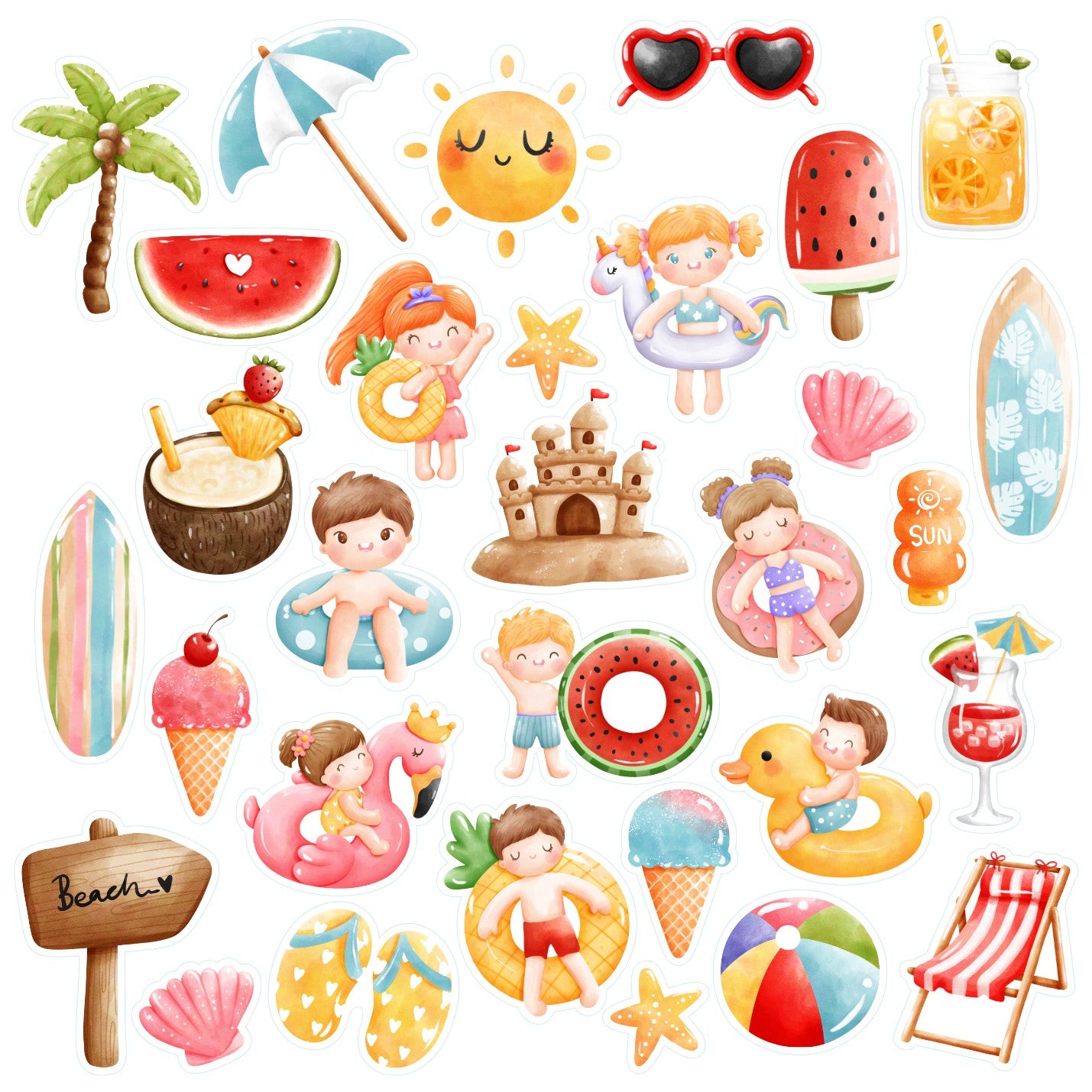 Edible wafer paper designs set Baby Shark 31 pcs.